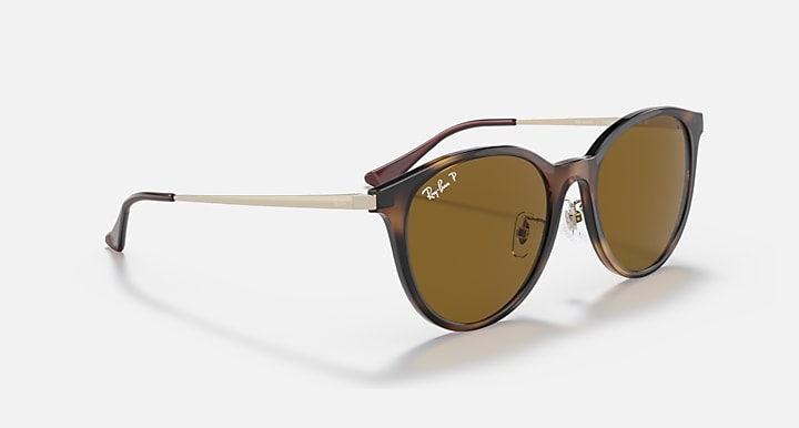 Ray-Ban RB4334D Light Havana; Gold with Brown Polarized Solid Color lenses - Alternative