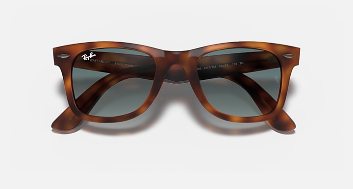 Ray-Ban WAYFARER EASE Red Havana with Blue Gradient Gradient lenses - Closed Front