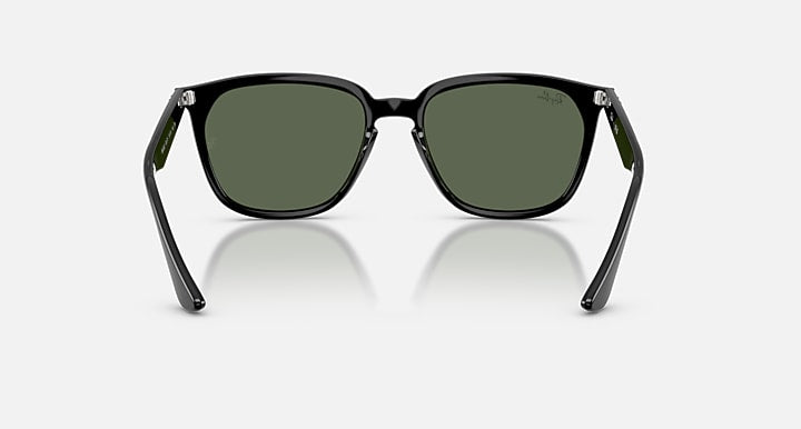 Ray-Ban RB4362 Black with Green Solid Color lenses - Back