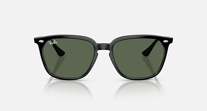 Ray-Ban RB4362 Black with Green Solid Color lenses - Front