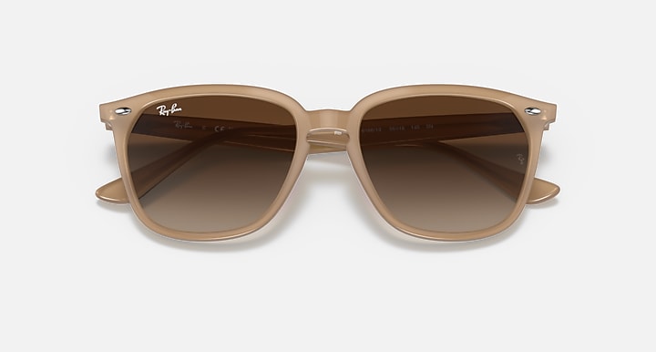Ray-Ban RB4362 Light Brown with Brown Gradient lenses - Closed Front