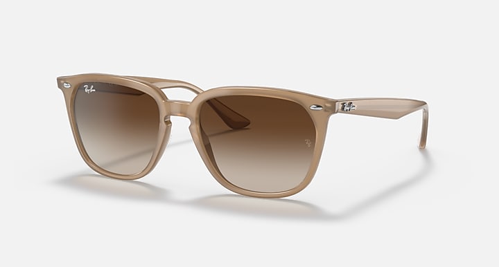 Ray-Ban RB4362 Light Brown with Brown Gradient lenses - Quarter
