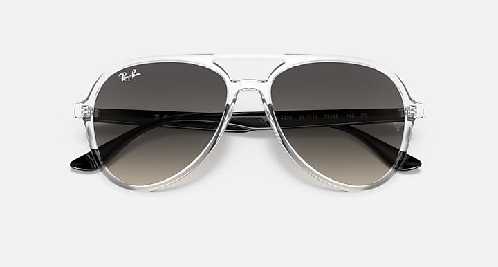Ray-Ban RB4376 Transparent; Black with Grey Gradient Gradient lenses - Closed Front