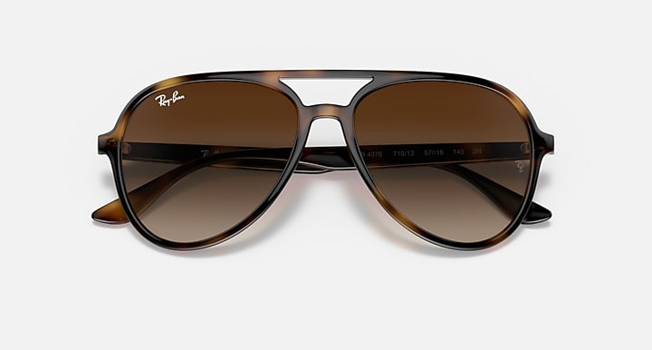 Ray-Ban RB4376 Havana with Brown Gradient Gradient lenses - Closed Front
