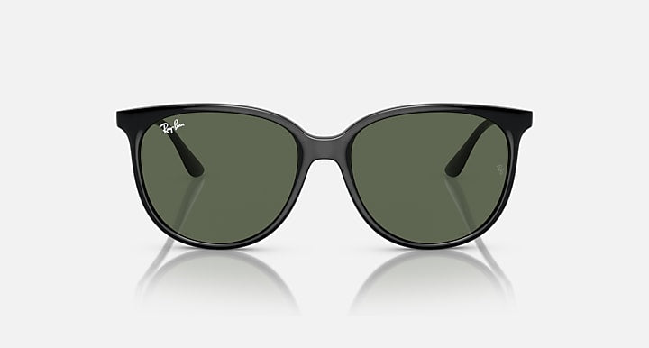 Ray-Ban RB4378 Black with Dark Green Solid Color lenses - Front