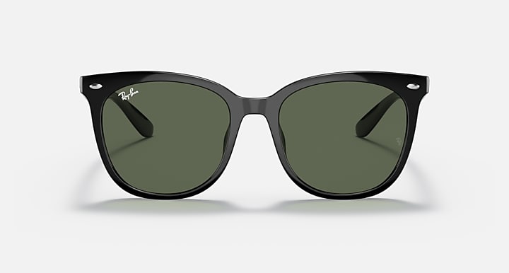 Ray-Ban RB4379D Black with Dark Green Solid Color lenses - Front