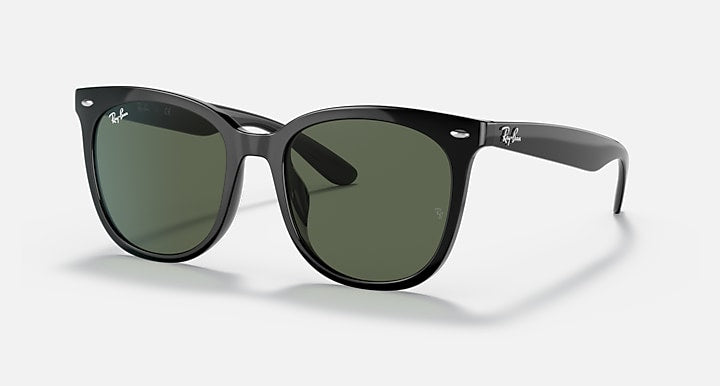Ray-Ban RB4379D Black with Dark Green Solid Color lenses - Quarter