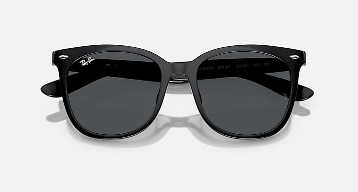 Ray-Ban RB4379D Black with Dark Grey Solid Color lenses - Closed Front