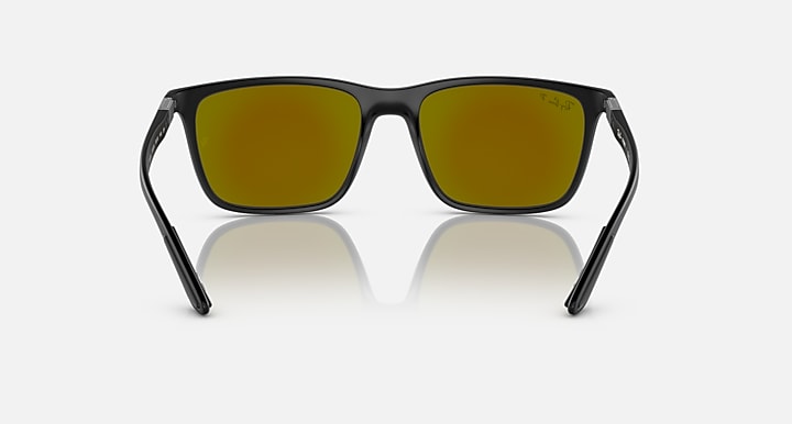 Ray-Ban RB4385 POLARIZED+ LENSES Black with Green & Blue Polarized+ Polarized+ lenses - Back