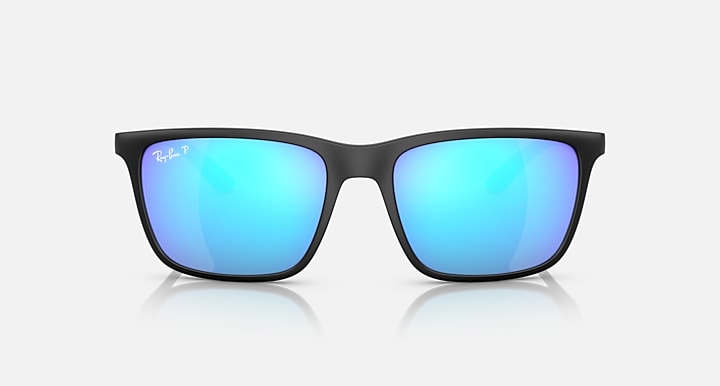 Ray-Ban RB4385 POLARIZED+ LENSES Black with Green & Blue Polarized+ Polarized+ lenses - Front