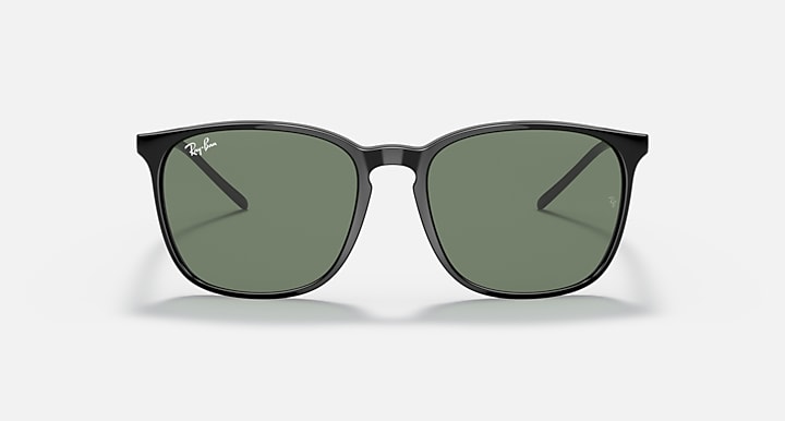 Ray-Ban RB4387 Black with Green Classic Solid Color lenses - Front
