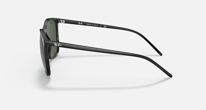 Ray-Ban RB4387 Black with Green Solid Color lenses - Lateral