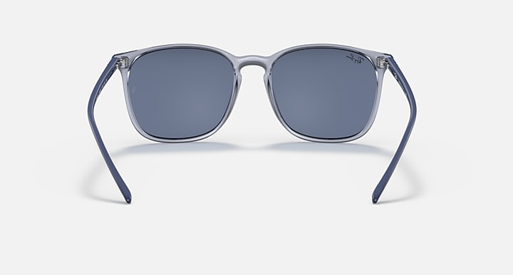 Ray-Ban RB4387 Transparent Blue with Dark Blue Solid Color lenses - Back
