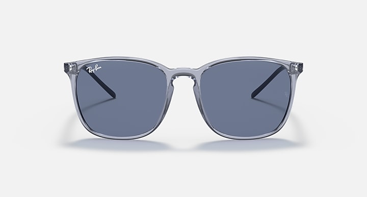 Ray-Ban RB4387 Transparent Blue with Dark Blue Solid Color lenses - Front