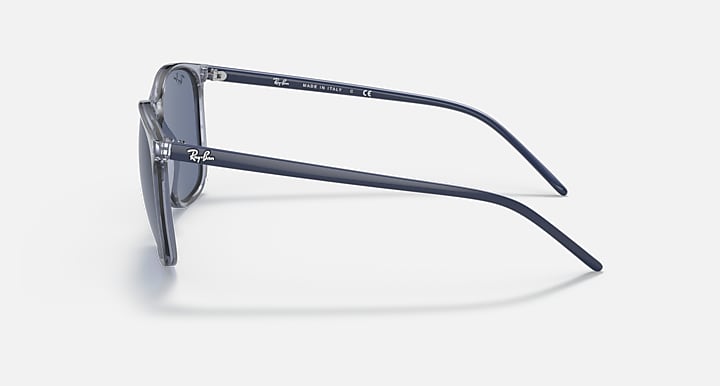 Ray-Ban RB4387 Transparent Blue with Dark Blue Solid Color lenses - Lateral