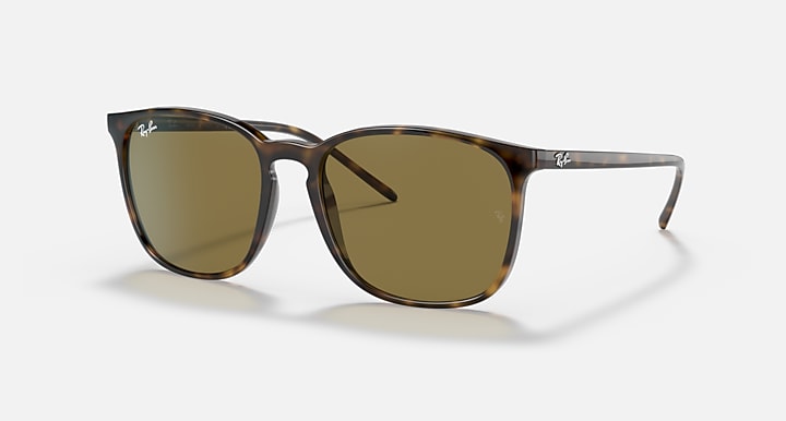 Ray-Ban RB4387 Light Havana with B-15 Brown Solid Color lenses - Quarter