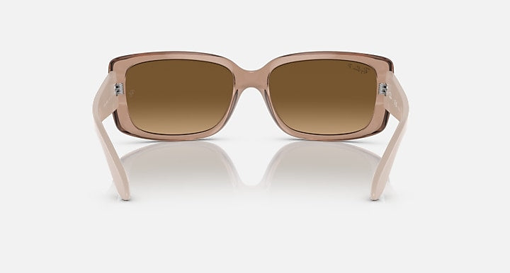 Ray-Ban RB4389 Transparent Brown; Ivory with Brown Polarized Gradient lenses - Back