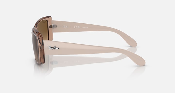 Ray-Ban RB4389 Transparent Brown; Ivory with Brown Polarized Gradient lenses - Lateral
