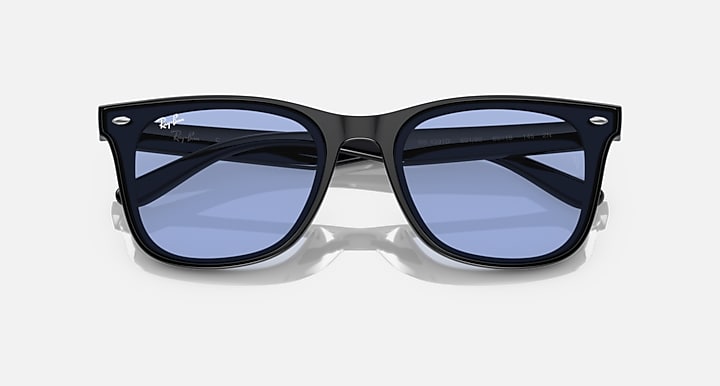 Ray-Ban RB4391D Black with Blue Solid Color lenses - Closed Front