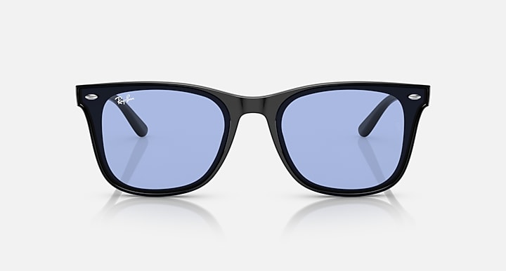 Ray-Ban RB4391D Black with Blue Solid Color lenses - Front