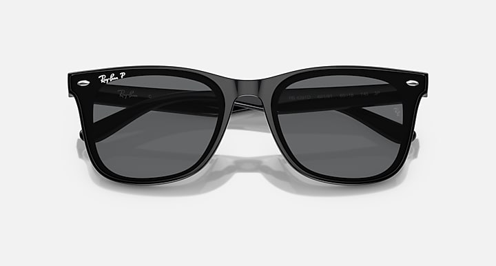 Ray-Ban RB4391D Black with Dark Grey Polarized Solid Color lenses - Closed Front