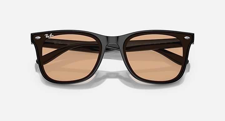 Ray-Ban RB4391D Black with Brown Solid Color lenses - Closed Front