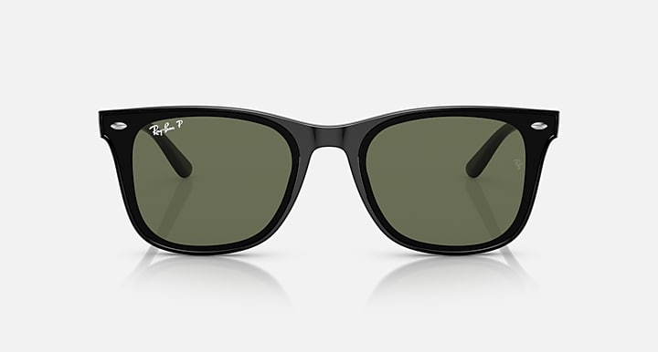 Ray-Ban RB4391D Black with Dark Green Polarized Solid Color lenses - Front