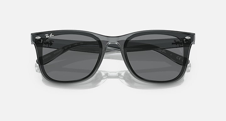 Ray-Ban RB4391D Transparent Grey with Dark Grey Solid Color lenses - Closed Front