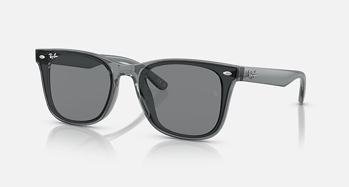 Ray-Ban RB4391D Transparent Grey with Dark Grey Solid Color lenses - Quarter