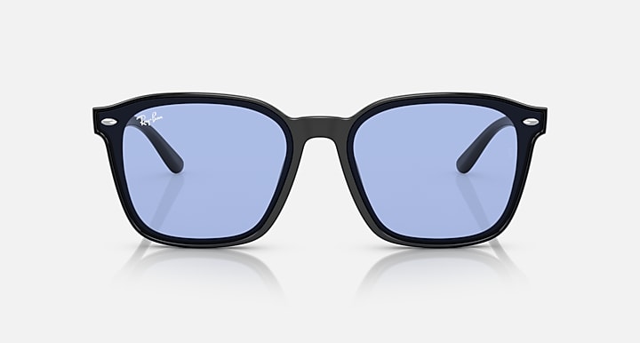 Ray-Ban RB4392D Black with Blue Solid Color lenses - Front