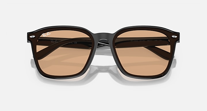 Ray-Ban RB4392D Black with Brown Solid Color lenses - Closed Front