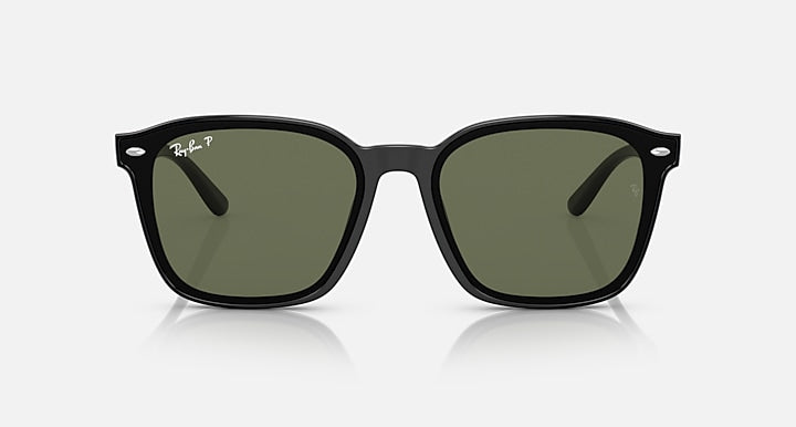 Ray-Ban RB4392D Black with Dark Green Polarized Solid Color lenses - Front