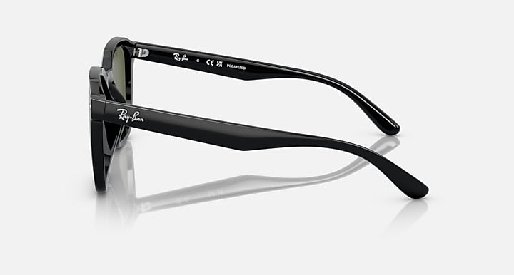 Ray-Ban RB4392D Black with Dark Green Polarized Solid Color lenses - Lateral