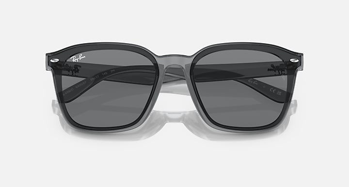 Ray-Ban RB4392D Transparent Grey with Grey Solid Color lenses - Closed Front