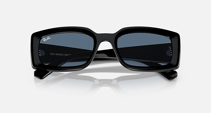 Ray-Ban KILIANE BIO-BASED Black with Dark Blue Solid Color lenses - Closed Front