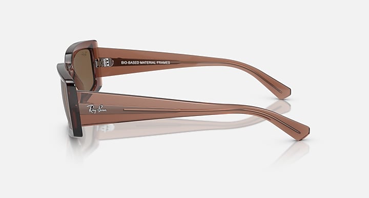 Ray-Ban KILIANE BIO-BASED Transparent Brown with Dark Brown Solid Color lenses - Lateral