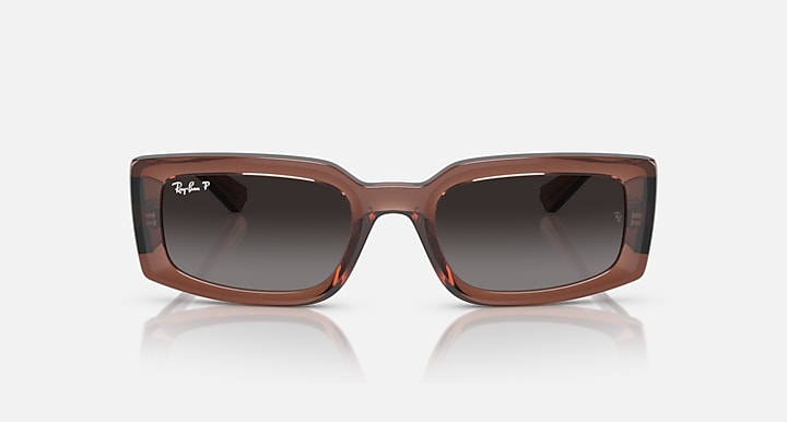 Ray-Ban KILIANE BIO-BASED Transparent Brown with Grey Polarized Gradient lenses - Front