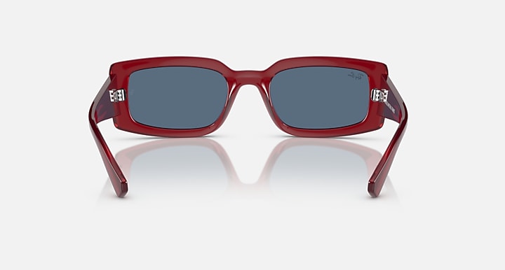 Ray-Ban KILIANE BIO-BASED LIMITED Transparent Red with Dark Blue Solid Color lenses - Back