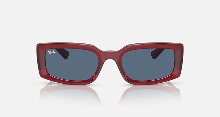 Ray-Ban KILIANE BIO-BASED LIMITED Transparent Red with Dark Blue Solid Color lenses - Front