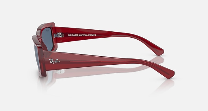 Ray-Ban KILIANE BIO-BASED LIMITED Transparent Red with Dark Blue Solid Color lenses - Lateral