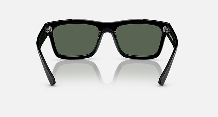 Ray-Ban WARREN BIO-BASED Black with Dark Green Solid Color lenses - Back