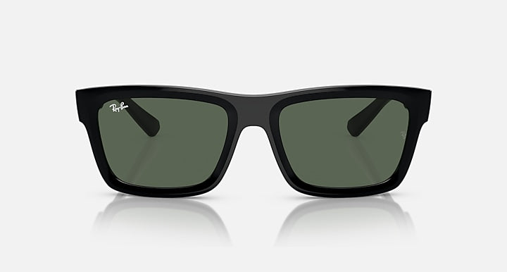 Ray-Ban WARREN BIO-BASED Black with Dark Green Solid Color lenses - Front