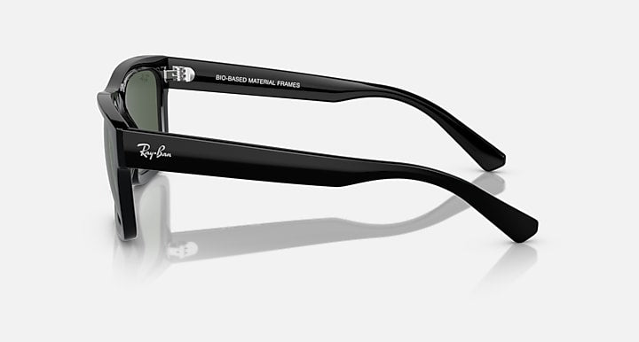 Ray-Ban WARREN BIO-BASED Black with Dark Green Solid Color lenses - Lateral