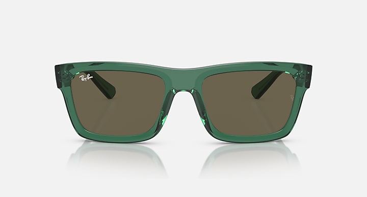 Ray-Ban WARREN BIO-BASED Transparent Green with Brown Solid Color lenses - Front