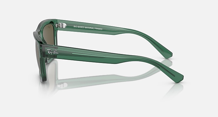 Ray-Ban WARREN BIO-BASED Transparent Green with Brown Solid Color lenses - Lateral