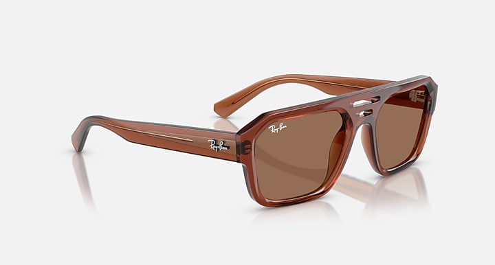 Ray-Ban CORRIGAN BIO-BASED FALL LIMITED Transparent Brown with Dark Brown Solid Color lenses - Alternative