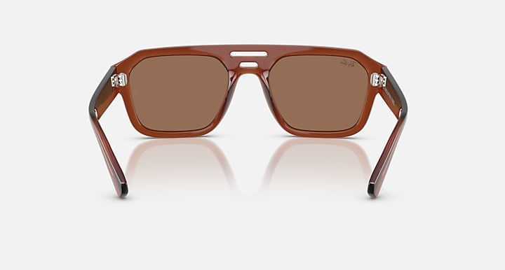 Ray-Ban CORRIGAN BIO-BASED FALL LIMITED Transparent Brown with Dark Brown Solid Color lenses - Back