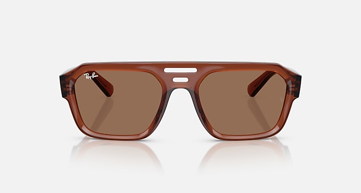 Ray-Ban CORRIGAN BIO-BASED FALL LIMITED Transparent Brown with Dark Brown Solid Color lenses - Front