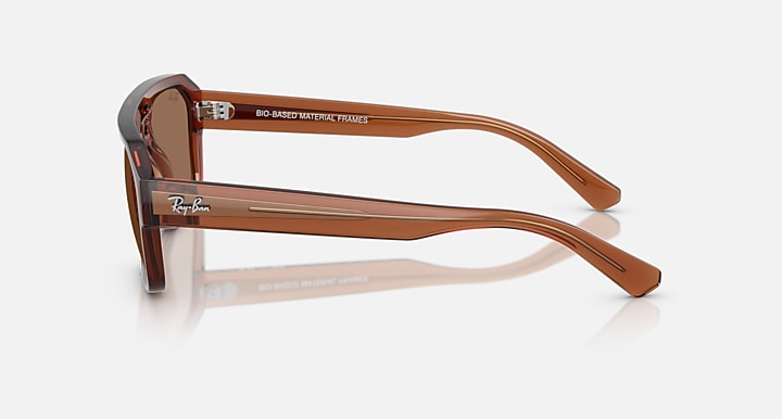 Ray-Ban CORRIGAN BIO-BASED FALL LIMITED Transparent Brown with Dark Brown Solid Color lenses - Lateral