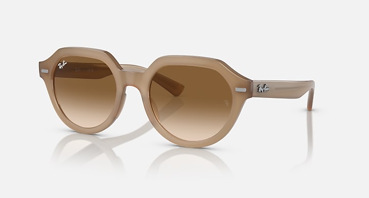 Ray-Ban GINA Turtledove with Brown Gradient lenses - Quarter